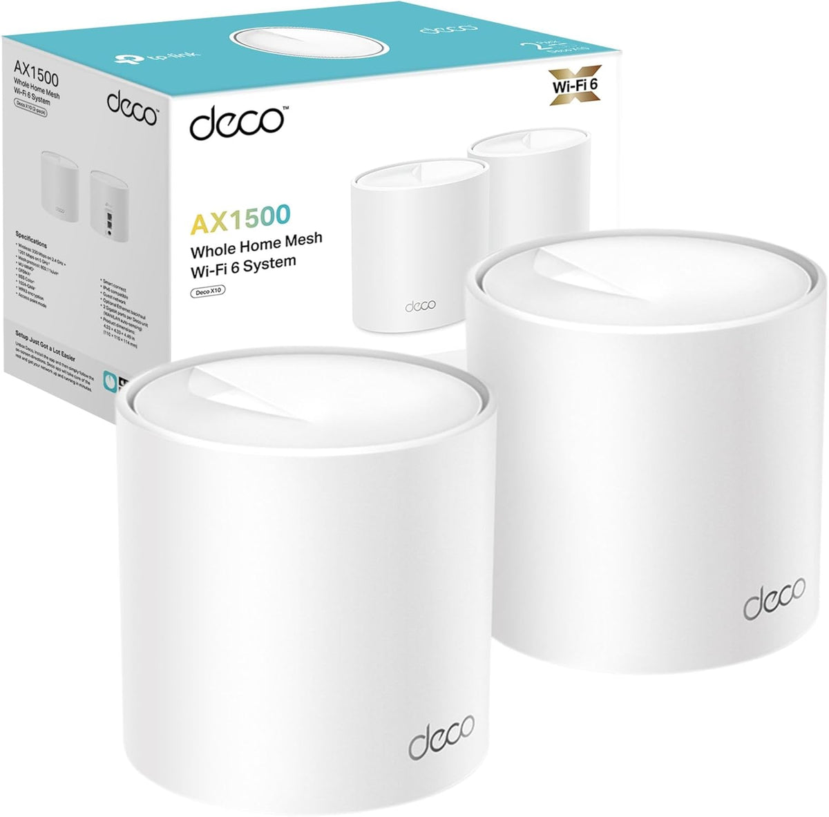 TP-Link Deco X10 AX1500 نظام واي فاي Mesh (قطعتين)