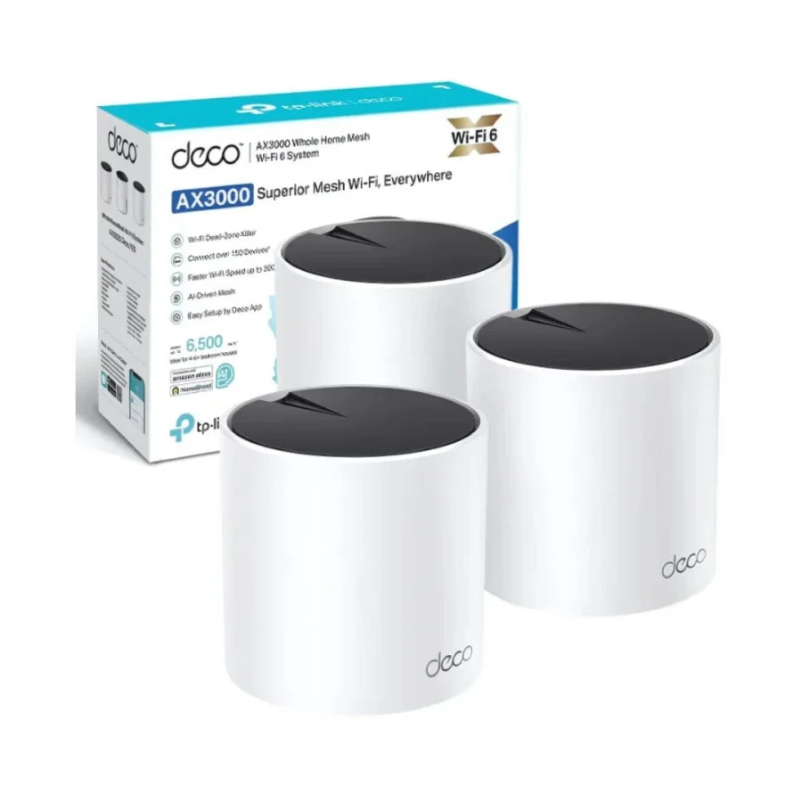 TP-Link Deco X55 AX3000 3-Pack Whole Home Mesh WiFi 6 System