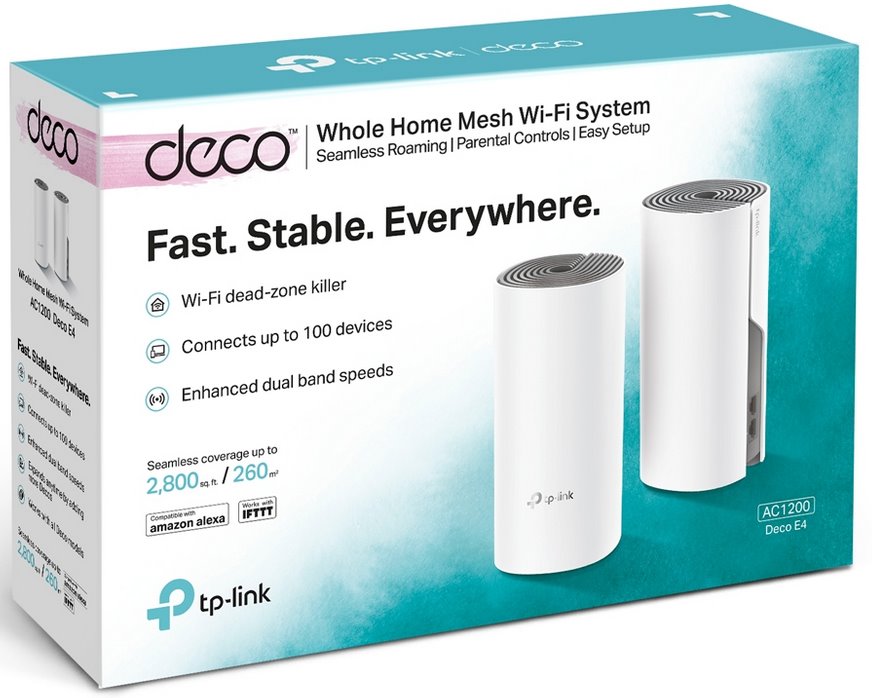 TP-Link Deco E4 AC1200 نظام واي فاي Mesh (قطعتين)